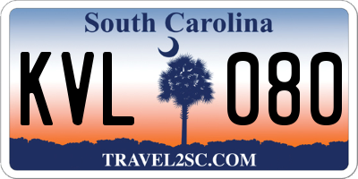SC license plate KVL080