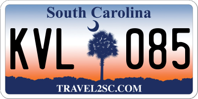 SC license plate KVL085