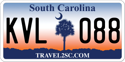 SC license plate KVL088