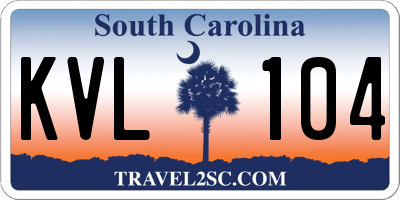 SC license plate KVL104
