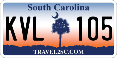 SC license plate KVL105