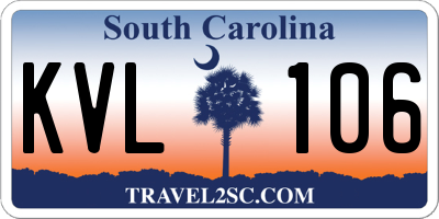 SC license plate KVL106