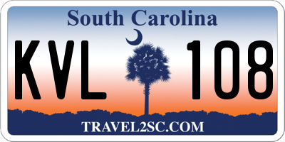 SC license plate KVL108