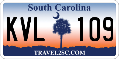 SC license plate KVL109