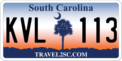 SC license plate KVL113