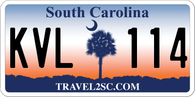SC license plate KVL114
