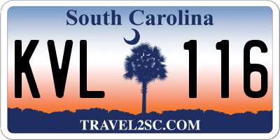 SC license plate KVL116
