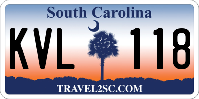 SC license plate KVL118