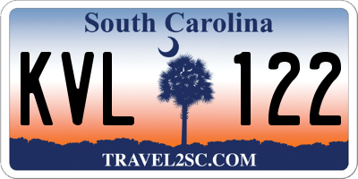 SC license plate KVL122