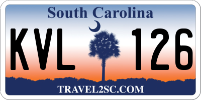 SC license plate KVL126