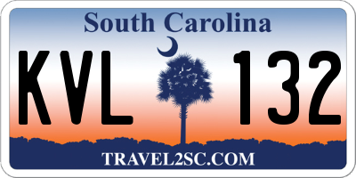 SC license plate KVL132