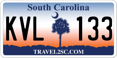 SC license plate KVL133
