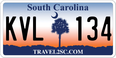 SC license plate KVL134