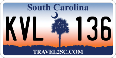 SC license plate KVL136
