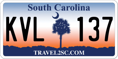 SC license plate KVL137