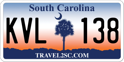 SC license plate KVL138