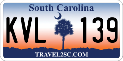 SC license plate KVL139