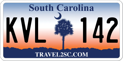 SC license plate KVL142