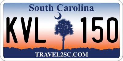 SC license plate KVL150