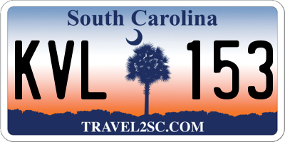 SC license plate KVL153