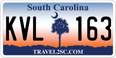 SC license plate KVL163
