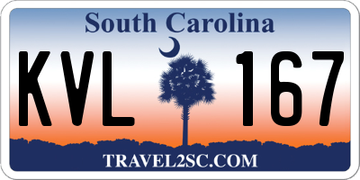 SC license plate KVL167