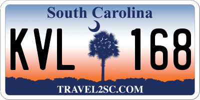 SC license plate KVL168
