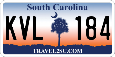 SC license plate KVL184