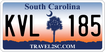 SC license plate KVL185