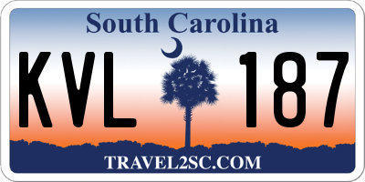 SC license plate KVL187