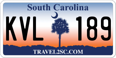 SC license plate KVL189