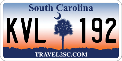 SC license plate KVL192