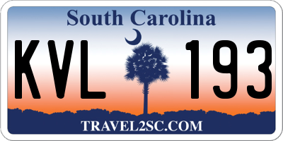 SC license plate KVL193