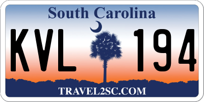 SC license plate KVL194