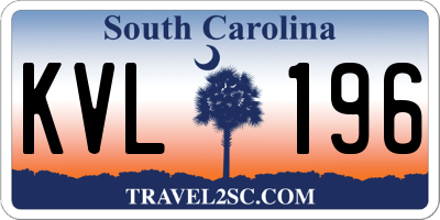 SC license plate KVL196