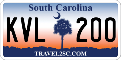 SC license plate KVL200