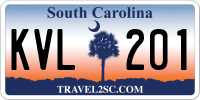 SC license plate KVL201
