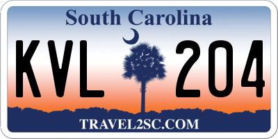 SC license plate KVL204