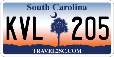 SC license plate KVL205