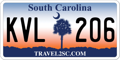 SC license plate KVL206
