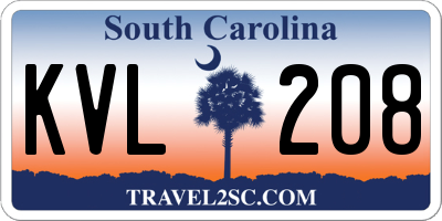SC license plate KVL208