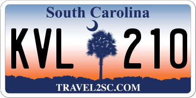 SC license plate KVL210