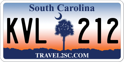 SC license plate KVL212
