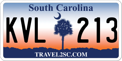 SC license plate KVL213