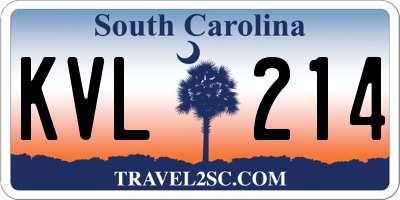 SC license plate KVL214