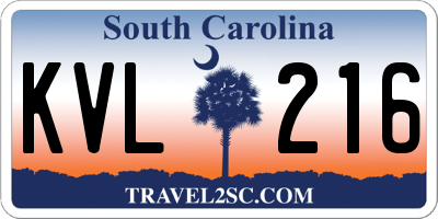 SC license plate KVL216