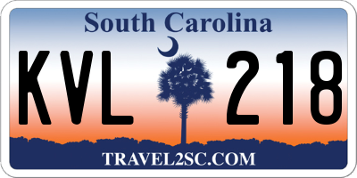 SC license plate KVL218