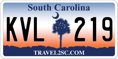 SC license plate KVL219