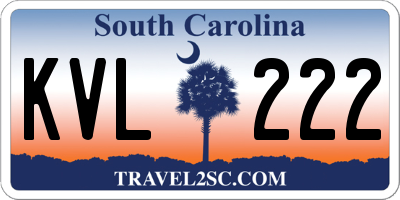 SC license plate KVL222