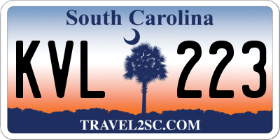 SC license plate KVL223
